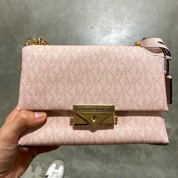 Michael Kors Cece Small Conv Flap Crossbody, Powder Blush Pink - Picture 1 of 5